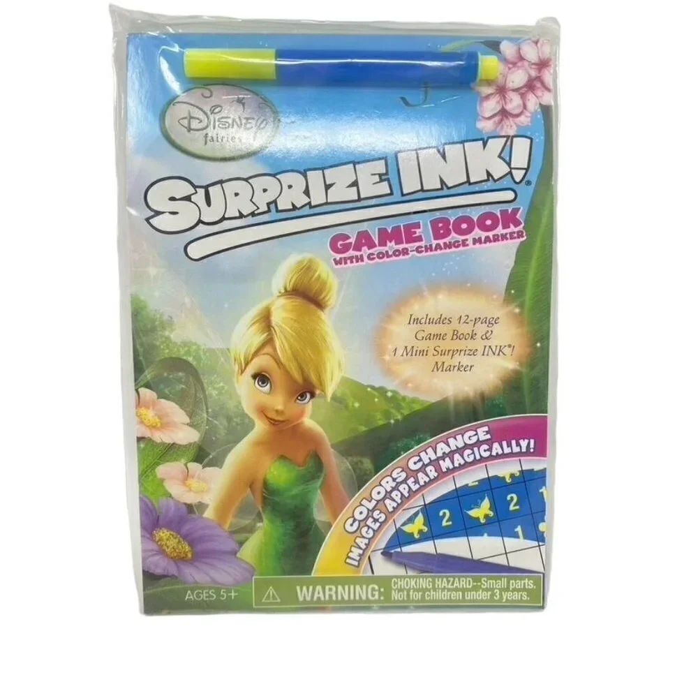 Surprize Ink Game Book x 2 Disney Fairies Tinkerbell Travel Car Activity